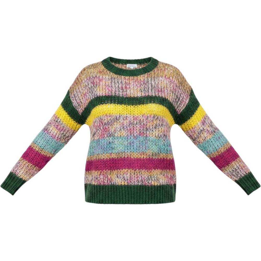 Heartloom Dawson Crewneck Sweater Women Sz M Striped Colorblock Knit‎ Winterwear